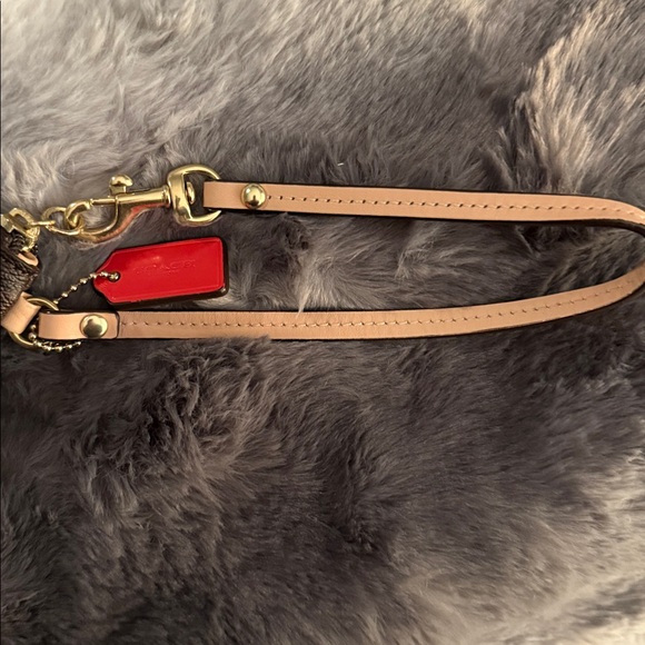 COACH Brown and Tan Wristlet Clutch